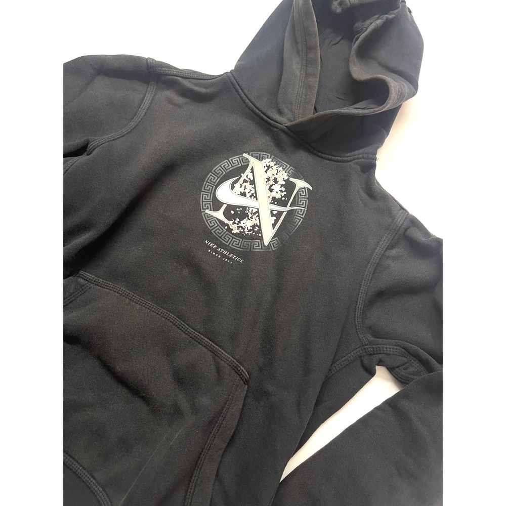 Nike Athletics Y2K Faded Black Graphic Hoodie Sun Fade Large DZ3138-010